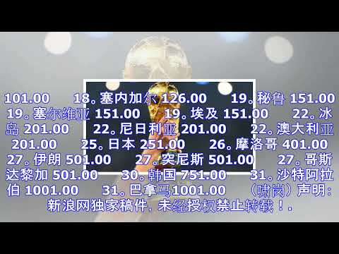 世界杯冠军赔率